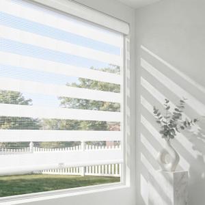 Artpuch Cordless Zebra Blinds for Windows,34" W X 64" H White Window Shades