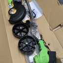 Cordless Weed Wacker with Wheels, 880W Electric Weed Eater with 2 x Batteries, 3-in-1 Battery Powered Grass Trimmer/Brush Cutter with 5 Types Saw Blades, Lightweight for Lawn & Garden