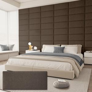 Upholstered Headboard for Full Twin Size Bed, Wall Mounted & Peel and Stick Headboard, Soundproof DIY Wall Panels, Leather Head Board in Modern Design for Bedroom (6 Panels, Each 23.62"x9.84"), Color: Flesh Color-leather