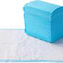 Amazon Basics Heavy Duty Dog and Puppy Pee Pads, Leak-Proof 5-Layer Super Absorbent, Quick-Dry Surface for Potty Training, Regular Size, 24x23", Blue & White, 50 Count