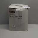 2 Pack 2 Liter/68 oz Square Glass Pitcher with Lid, Classic Stripes Water Pitchers with Handle for Fridge, Large Jug for Iced Tea, Coffee, Borosilicate Glass Carafe for Hot/Cold Brew Drink, Gold