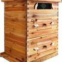 10-Frame Bee Hive Starter Kit for Beekeepers Dipped In 100% Beeswax Includes 2 Deep Box and 1 Medium Bee Box with Acrylic Window, Beehives Frames and Wax Foundations for Beginner Beekeepers