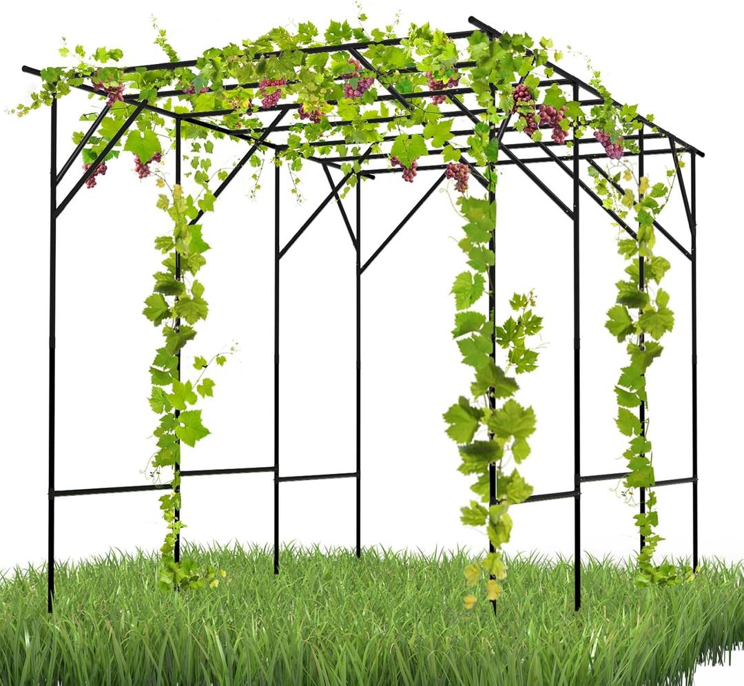 25MM Thickened Garden Arch Trellis - Large Outdoor Garden Arch Trellis for Climbing Plants - Size: 118 * 78.7 * 90.5 inches, Plant Support Rack Trellises for Cucumbers, Peas, Grapes