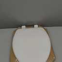 Mayfair Linden Slow Close Toilet Seat, Non Slip Heavy Duty Wood, Easy Install, Elongated, White