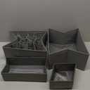 DIOMMELL 12 Pack Foldable Cloth Storage Box Closet Dresser Drawer Organizer Fabric Baskets Bins Containers Divider for Baby Clothes Underwear Bras Socks Lingerie Clothing,M Grey 11-2224