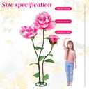 3Pcs Large Flowers Artificial Flower Decoration, Giant Artificial Flower Art Decor for Garden, Hote, Office, Home Farmhouse Decor, Wedding, Art Gallery, Store (Dark Pink)