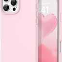 DOMAVER Case for iPhone 16 Pro Max 6.9'' Smooth Liquid Silicone Soft Gel Rubber Microfiber Lining Cushion Cover Shockproof Protective Phone Cases Compatible with iPhone 16 Pro Max-Chalk Pink