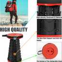 2PCS Upgraded Collapsible Stool Thickened Set, Portable Stool Folding Stools, Foldable Chair for Camping Fishing Hiking BBQ and Outdoor Activities - Max 400lbsRed