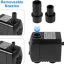 2 x Submersible Water Fountain Pump 15W with LED Lights Aquarium Fish Tank Water Pump 260GPH for Aquarium Pond Statuary Gardens Water Feature Outdoor Fountain