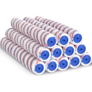 Leumoi 12 Pcs 18 Inch 3/8" Nap Paint Roller Covers Bulk Microfiber Refill Roller Cover with End Caps Painter Lint Free Paint Kit Home Repair Tools for Most Types of Surfaces