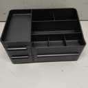 Makeup Organizer with Drawers, Countertop Organizer for Vanity, Bathroom and Bedroom Desk Cosmetics Display Case for Brushes, Lotions, Perfumes, Eyeshadow, Lipstick and Nail Polish (Black)