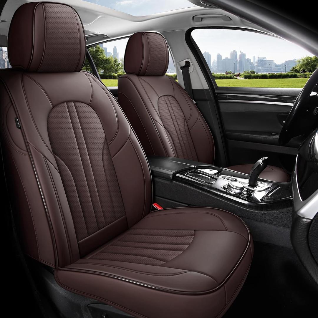 Car Seat Covers,Car Seat Protector Waterproof,Seat Covers Front Set, Car Seat Protectors,Automotive Seat Covers Fit for Most Cars Brown