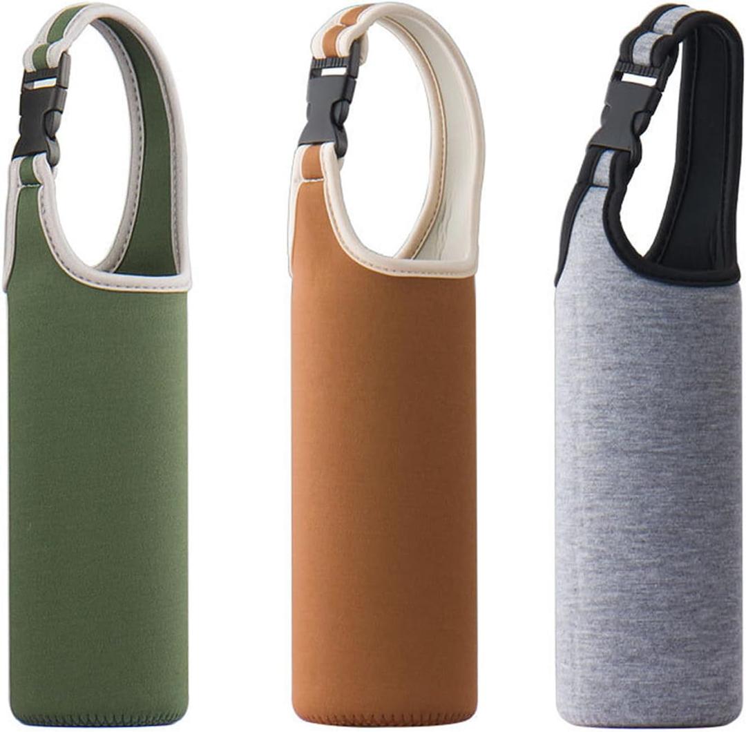 3PCS Water Bottle Carrier 16oz-21oz, Neoprene Sleeve Cup Holder Pouch with Carrying Handle for All Portable Sport Water Bottle