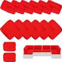 14 Pack Outdoor Cushion Covers, Waterproof Garden Furniture with Zipper Cushion Cover, Outdoor Cushion Cover for Courtyard Furniture (Red, 23.6Lx23.6Wx4.33H)