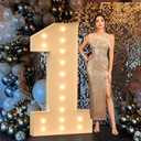 Marquee Numbers, 5FT Large Light Up Numbers Balloon 1, Giant Light up Numbers, Mosaic Numbers for Balloons Frame for Party Decor Birthday Party Decorations Anniversary, Balloon Arch Kit