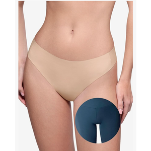 LUCKMEEY Seamless Thongs for Women Workout Thong No Show Thong Concealer Panties Cotton G-String Thongs Hider Underwear, M