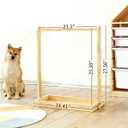 Baby Clothing Rack for Baby Shower, Pets Clothes Rack with Storage Box & Hanging Rod for Dogs Cats Dolls Clothes Display, Mini Baby Shower Crate Closet Rack (Natural)