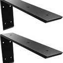 Heavy Duty Metal Countertop Brackets 18 Inch L Shape Countertops Floating Shelf Brackets 0.4 Inch Thick Granite Countertops 18"x8"x2.5" for Quartz/Granite/Wood/Concrete/Laminate Countertops (2pack)
