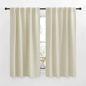 NICETOWN RV Curtains for Camper Windows - (Beige Color) 34x54 Inch, 2 Panels Set, Thermal Insulated Room Darkening Blackout Drapes/Draperies with Rod Pocket & Back Tab for Half Window