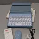 Keyboard Case with Mouse for iPad Air 11-inch(M3 2025/M2 2024)/Air 4th/5th Gen/Pro11(2022/2021/2020),Candy Round Key, Magnetic Detachable Keyboard Case with Pencil Holder, Misty Blue