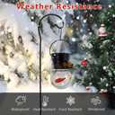 Viveta Snowman Solar Lantern,Christmas Hanging Solar Lanterns ,Crackle Glass Outdoor Waterproof Lantern with Shepherd Hook for Garden Decor- Pinecone