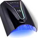 M - Crystal Cure 128W UV Nail Lamp - Fast Curing Nail Light with 45 Powerful 365nm+405nm LEDs - Cordless, Rechargeable, Auto Sensor - UV Light for Gel Nails for Manicures & Pedicures (Black)