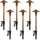 Outdoor Path Lights Low Voltage 6 Pack, Wired Pathway Lights Bronze Compatible with Transformer, 3CCT LED, Premium Brass Finish Landscape Lighting for Yard Garden Walkway Patio Decor