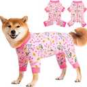 Dog Recovery Suit for Small Medium Large Dogs, Pet Onesie After Surgery Comfort Dog Bodysuit Anti Licking (Large, Bunny Carrot)