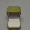 Velvet Jewelry Ring Box, Octagon Engagement Ring Box Ring Display Holder Case with Hinged Lid for Proposal Engagement Wedding, 2.44x2.44x2.17 IN U2-PRB001-Green