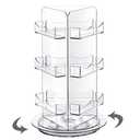 Spiareal Spinning Clear Business Card Holder 3.5" x 2" Acrylic Sticker Display Stand Appointment Cards Rotating Stand 3 Tier Brochure Display Holder for Tabletop Office Home Desk(5.9 x 9.8 Inch)