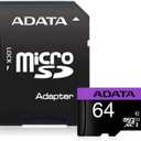 ADATA Premier 64GB microSDHC/SDXC UHS-I U1 Class 10 Memory Card with Adapter (AUSDX64GUICL10-RA1)