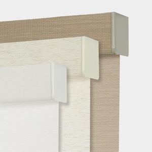 Persilux Custom Size Light Filtering Cordless Roller Blinds Natural Woven Stripes Fabric Thermal Insulation Privacy Roller Shades for Home,Office,Bedroom,White Color