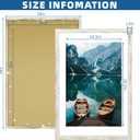 Hongkee 24x36 Poster Frame Set of 2, Distressed White Wood Style - Display 24 x 36 Poster without Mat or 20x30 Picture with Mat, Wall Mounting Horizontal and Vertical