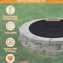 20" Wooden-Handle Fire Pit Lid for Pits up to 18", Round Metal Bonfire Pit Burner Pan Cover, Smokeless Fire Pit Cover for Fire Tables, All-Weather Resistance Outdoor Firepit Accessory