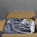 Homemate Heated Blanket Electric Throw - 50"x60" Heating Blanket Throw 1/2/4/6/8 Hours Auto-Off 10 Heat Level Over-Heat Protection Flannel Sherpa ETL Certification (01 - Light Grey)