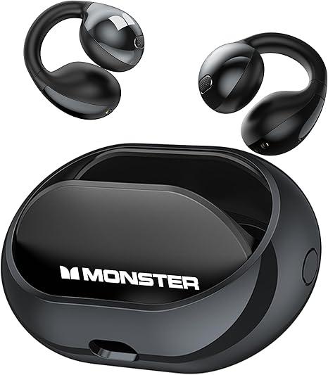 Monster Open Ear AC600 Headphones, Bluetooth 5.4 Wireless Earbuds with HiFi Stereo, Clip-On Earbuds with ENC Clear Call, 21H Playtime, Touch Control, IPX6 Waterproof Wireless Headphones for Exercise
