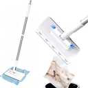 Snap Grip Mini Mop - No Wash Lazy Sweeper Mops, Zero Touch Disposable Dust Mop (Long Mop)