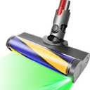 Soft Roller Brush Head for Dyson V7 V8 V10 V11 V15 Cyclone Cordless Vacuum Cleaner - Quick-Release Attachment with Green LED Cleaning Light for Hardwood, Marble, Tile & Pet Hair Removal (Gray)