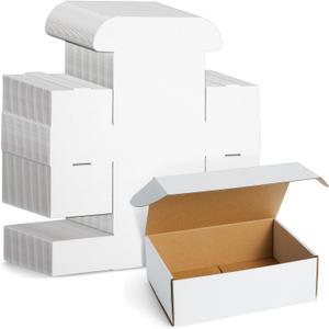 Stockroom Plus Cardboard Boxes - 9 x 6 x 3-Inch, White, 50-Pack - Mailers & Gift Boxes with Lids - Corrugated Packaging for Storage & Mailing