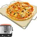 SafBbcue Pizza Stone with Rack for Grill & Oven Baking Accessories, Ninja OO101 8 In 1 Outdoor Pizza Oven, Ninja Woodfire OO100 Series Outdoor Oven, Heavy Duty Baking Stone Set for Ninja OO101 Parts
