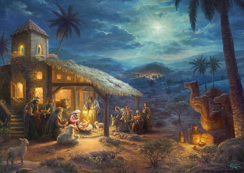 Schmidt Spiele | Thomas Kinkade: Spirit, The Nativity (1000pc) | Puzzle | Ages 12+, 2. Scenic Settings