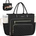 LOVEVOOK Laptop Tote Bag for Women, Work Bags Computer Laptop Bag, Teacher Tote Bag, Professional Briefcase Business Large Purses Handbag, Black, 17 Inch