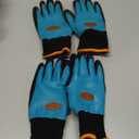 COOLJOB Waterproof Winter Freezer Gloves for Working Gardening Fishing Construction Worker, Double Coated Rubber  2 Pairs Medium Blue