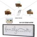 Family is Everything Wall Decor 32"x12" Living Room Large Warm Wood Framed Farmhouse Vintage Sign Home Beautiful And Simple Ready To Hang Hallway Entryway Wall Art Decoration (Black)