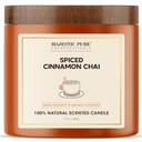 Majestic Pure Pumpkin Cinnamon Scented Candle with Upto 45+ Hrs Burn Time, 2-Wick Candle, Soy Wax Blend for Cleaner Consistent Burn, 10 oz Jar Candle with Room Filling Fragrance, Spiced Chai