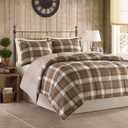 Woolrich Comforter Set, Cabin Lodge, Warm Cover for Colder Season, Modern Cottage-Inspired Down Alternative Ultra Soft Microfiber Bedding, Matching Sham, Plaid Brown King 3 Piece