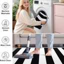 OLANLY Black and White Striped Rug 2' x 6' Washable Cotton Indoor Outdoor Doormat for Front Door, Entryway, Kitchen, Porch, Patio Decor