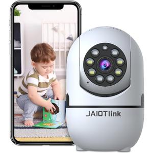 1080P Indoor Security Camera for Home, Baby/Dog/Pet Monitor with App, Wireless Dual-Band WiFi, Color Night Vision, Motion Detection & Auto Tracking, 2-Way Audio, Compatible with Alexa (White)