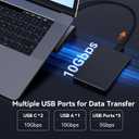 TobenONE 16-in-1 USB-C Docking Station 3 Monitors & Dual Monitor,2 HDMI+DP+6 USB Ports for Office & Home Use,Capable of 100W Power Supply & 2.5Gbps Ethernet, Used with Dell/HP/Lenovo