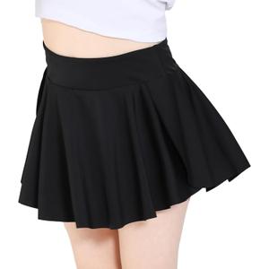 Skort Girls, Athletic Skirts for Tennis Golf, Butterfly Flowy Shorts for Kids, Shorts with Pocket (11-12 Years, A-black)